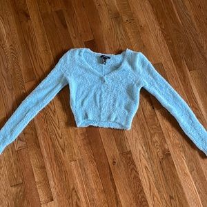 Forever 21 light blue fuzzy sweater
